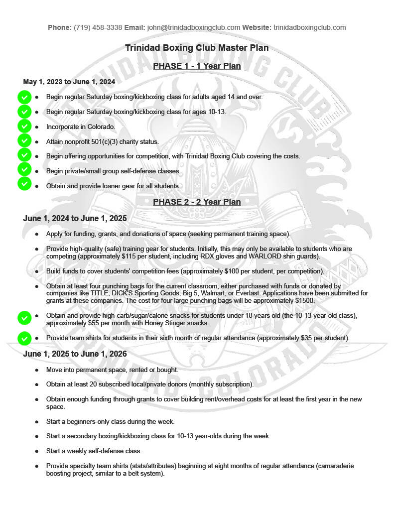 Trinidad Colorado Boxing Kickboxing Self Defense Martial Arts